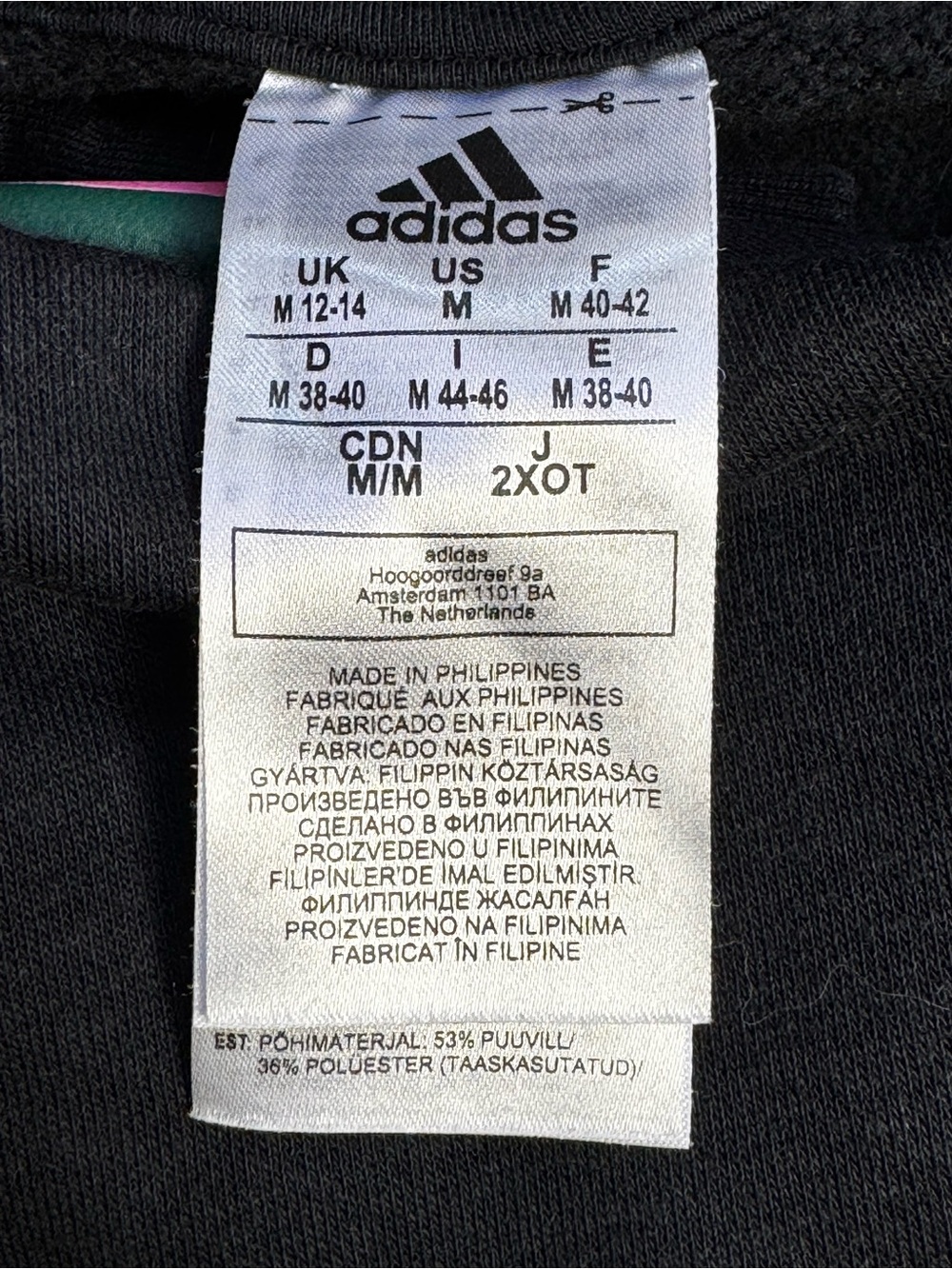 adidas x FARM Rio Cropped Sweatshirt Women’s M Black Pink Floral H45137 - Picture 9 of 9